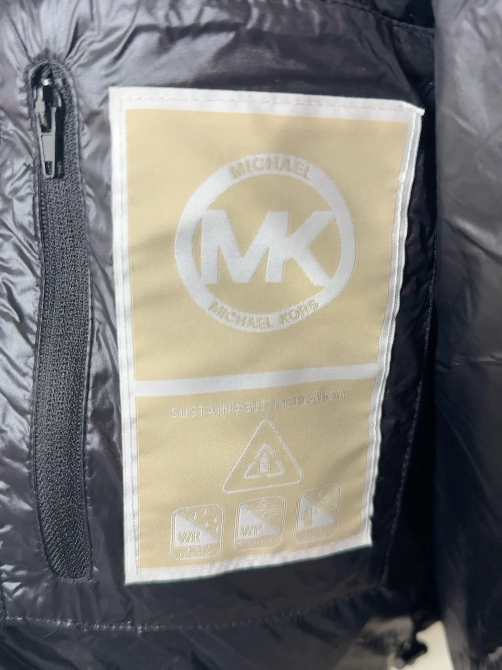 MICHAEL Michael Kors Glossy Black Hooded Puffer Jacket Women’s M NWT